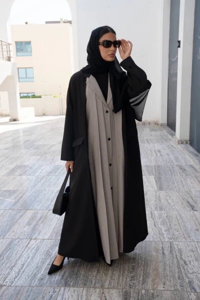 Abaya Blazer in two colors black and gray IB218 Gray